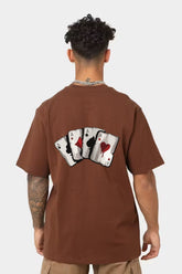 Cards Brown Printed T-shirt